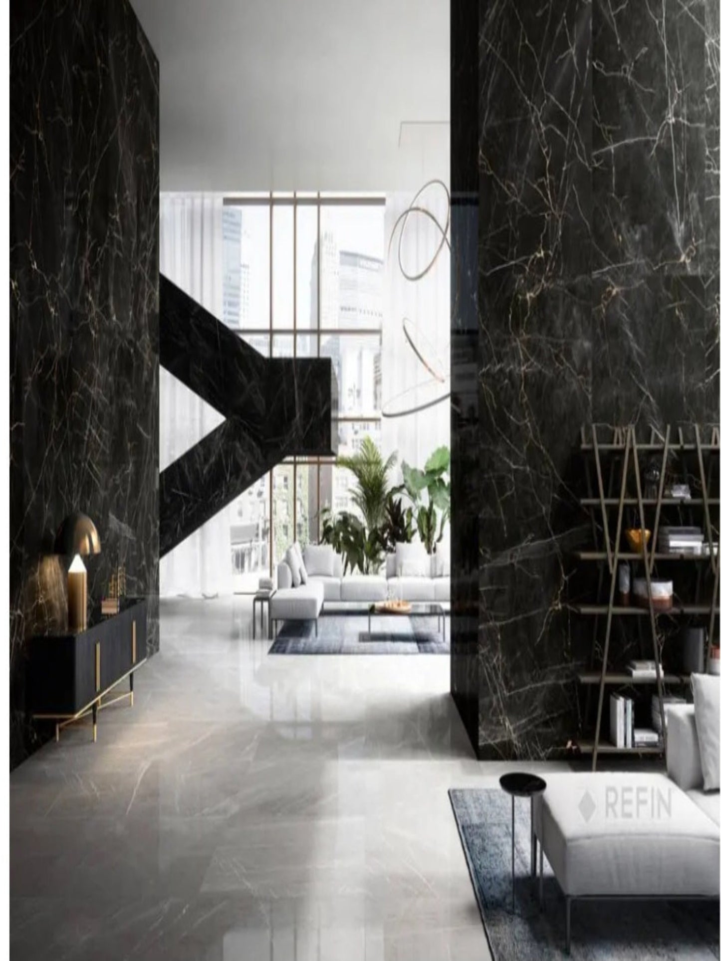 Gresie Portelanată Lucioasă model Marquina