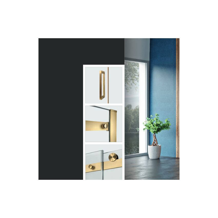 Detaliu sticlă transparentă 8 mm cu tratament anticalcar – cabina Link Gold