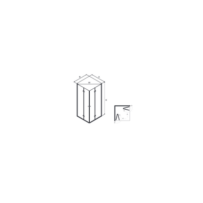 Cabină de duș Sopora rectangulară, cu două uși batante din sticlă transparentă de 6 mm, finisaj crom, pliabilă pe perete, tratată anticalcar.
